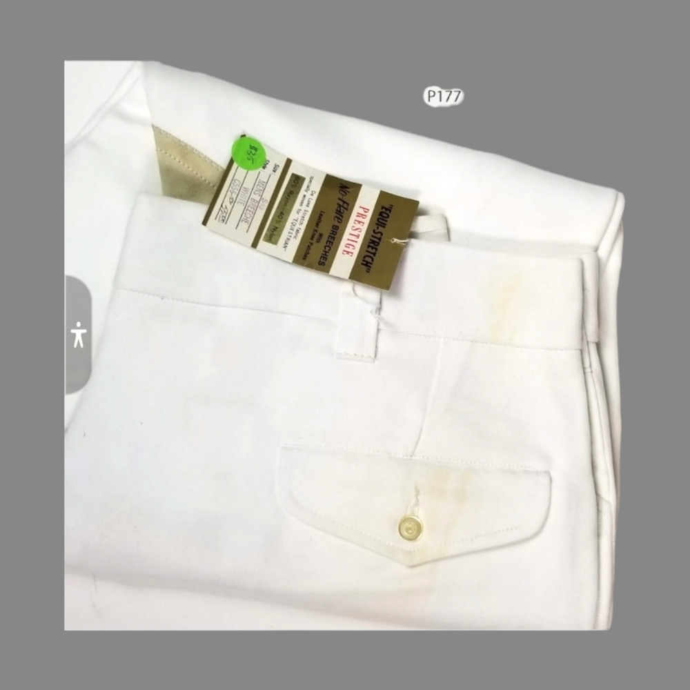 P177  MENS Prestige Riding pants WHITE - Picture 5 of 7